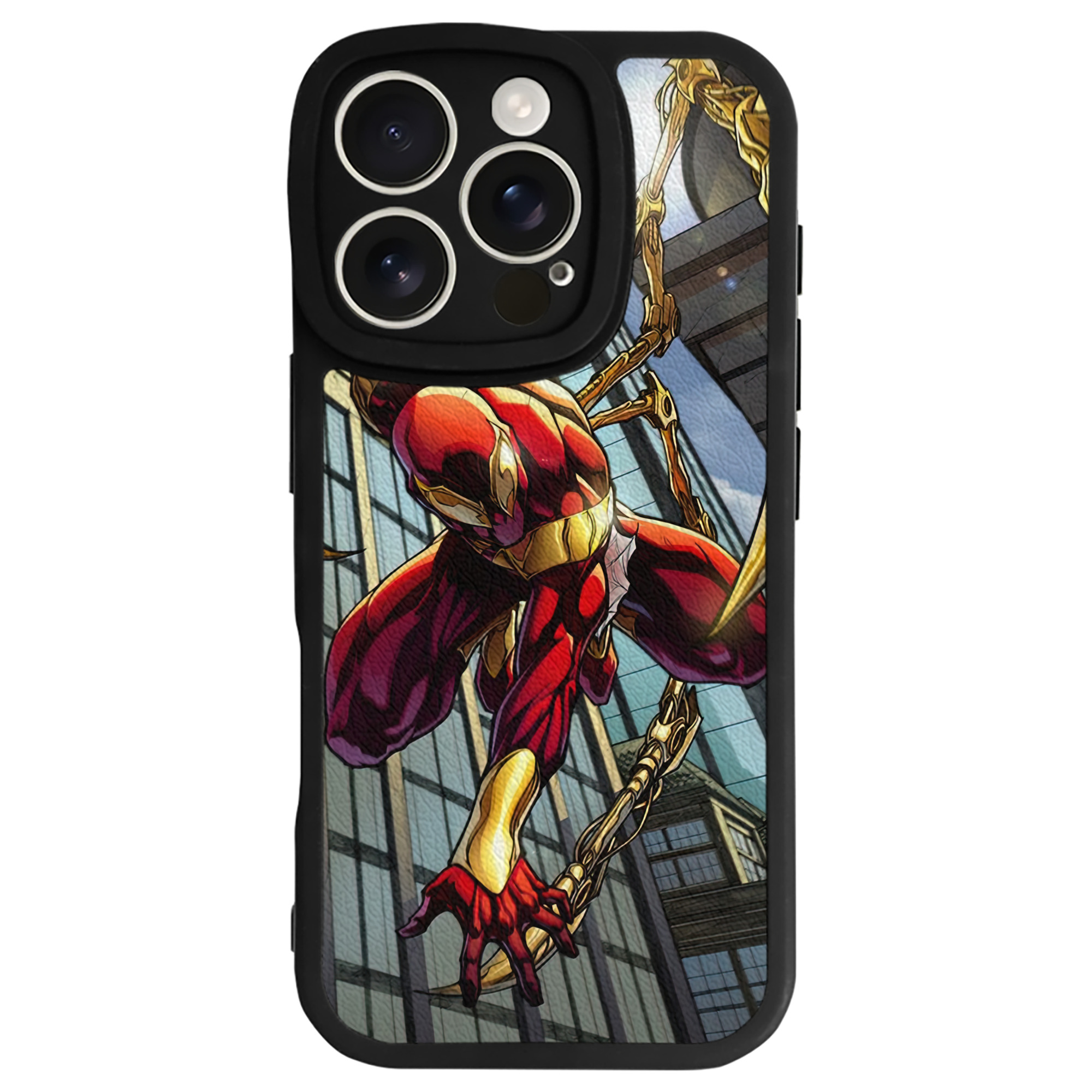 （画像用） Spider Man スパイダーマン 【iPhone 16シリーズ対応】シリコンスマホケース（レザー調） 材質：シリコン